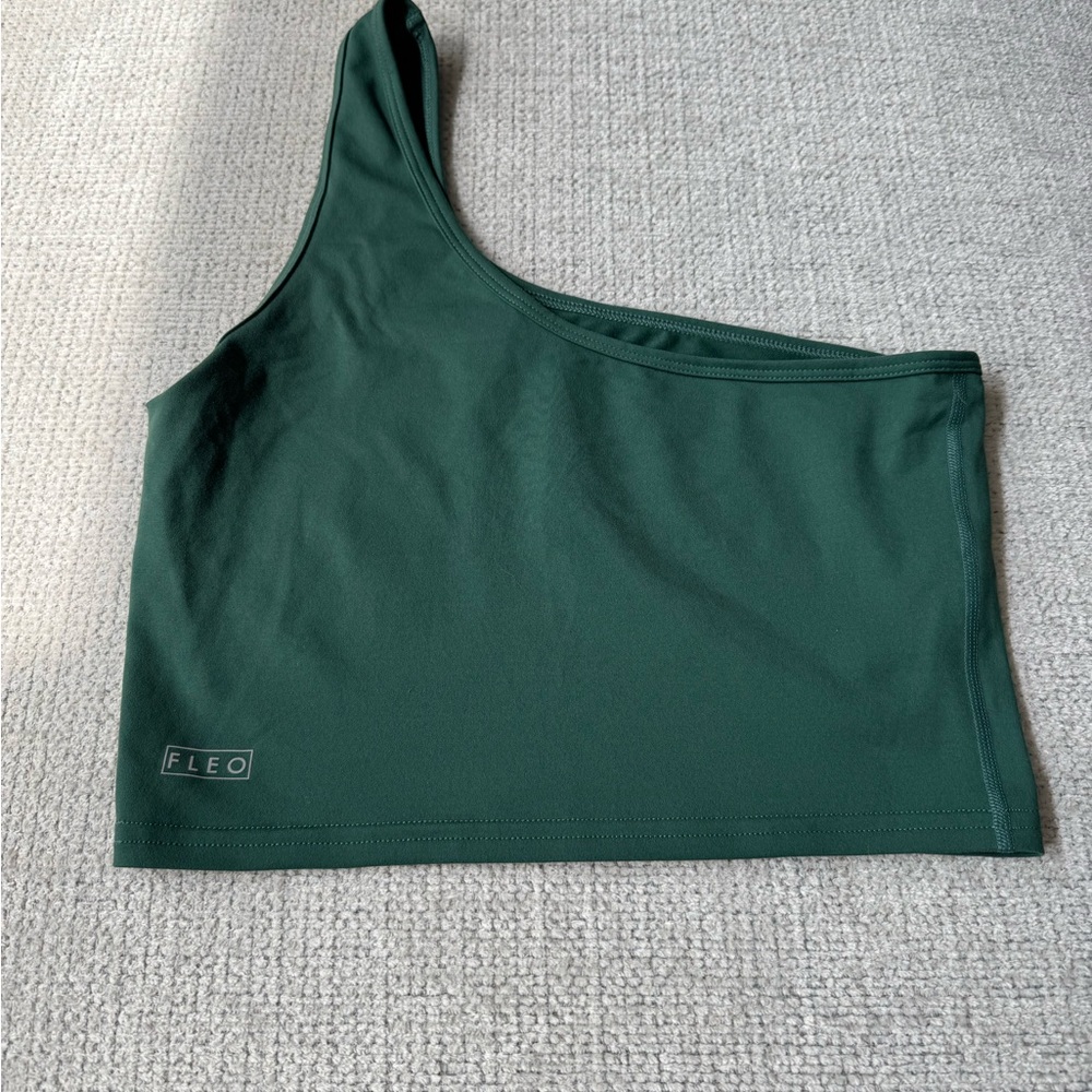 Fleo One-Shoulder Top in Forest Green